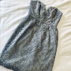J Crew bridesmaid dress - strapless gray lace
